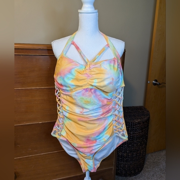 Meet.Curve Other - MeetCurve Tie Dye Halter Sexy Cut Out One Piece Swim Suit